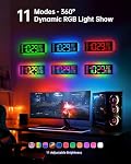 EASYERA 12" Digital Wall Clock for Classroom Livingroom Game Home Decor with LED Display RGB Lights, BIuetooth Sync, Dual Alarms, Auto DST, Countdown, Remote Control, Temperature