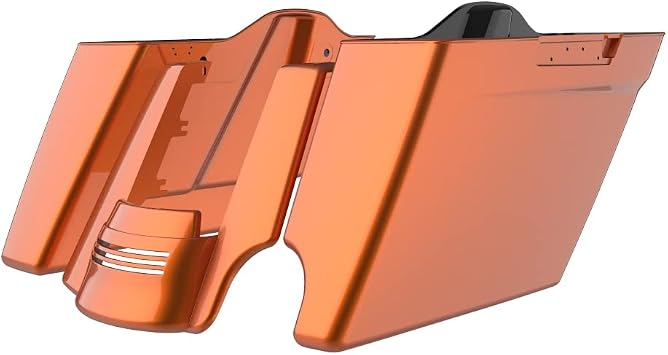 Advanblack 4.5" Stretched Extended Saddlebags and rear fenderSingle Cutout, Extended Bags Fit Harley Touring Models,Road Glide, Street Glide 2014-Later