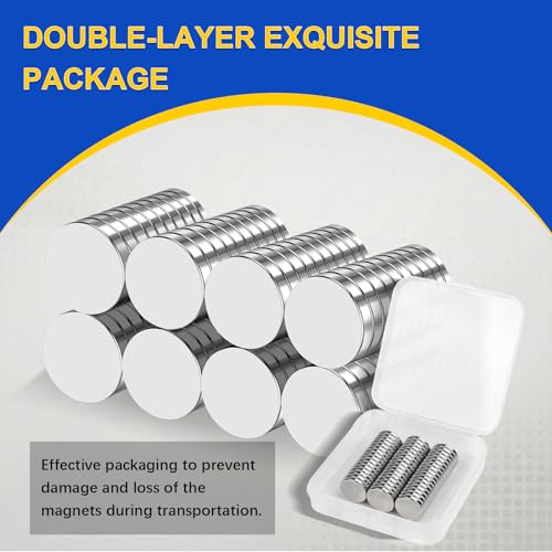 Image of 80 Pcs Rare Earth Magnets, 15x3mm Neodymium Magnets Tiny Disc Magnet Small Whiteboard Magnets for Crafts, DIY, Office, Dry Erase Board, STEM Measurement Kit, Science Experiments