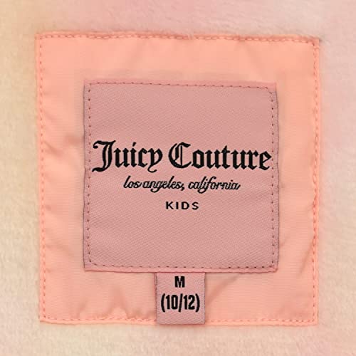 Juicy Couture Girls Puffer Jacket, Novelty Fur Lined Bubble Kids Coat With Tie Dye Interior, Pink, Small #TOP4