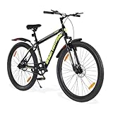 Urban Terrain Galaxy Pro High Performance Steel Mountain Cycles for Men with Front Suspension & Dual Disc Brake MTB Bike 27.5T Single Speed | Ideal for 15+ Years, Unisex, Frame Size : 17 inch, Green