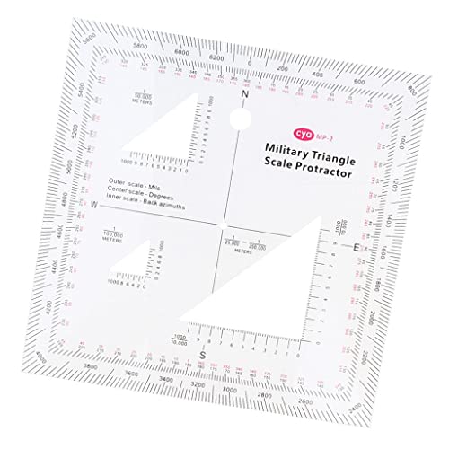 Jili Online 5"X5" Acrylic Triangle Coordinate Scale And Protractor For Map Reading Land Navigation #TOP1