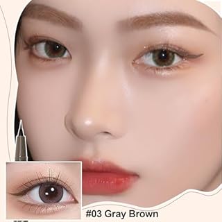 Erinde Gray Brown Liquid Eyeliner Waterproof – High Precision – Crayon eyeliner liquide gris – Stylo professionnel imperméable – Longue durée – Maquillage des yeux coréen à séchage rapide