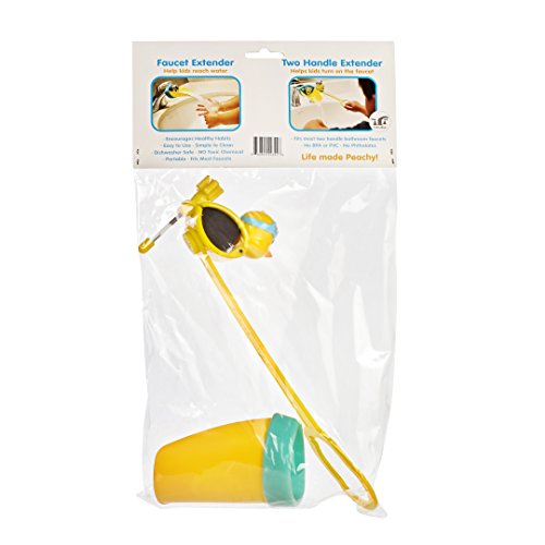 Image of Aqueduck Faucet Handle Extender Set. Connects to Sink Handle and Faucet to Make Washing Hands Fun and Teaches Your Baby or Child Good Habits and Promote Independence to Them.