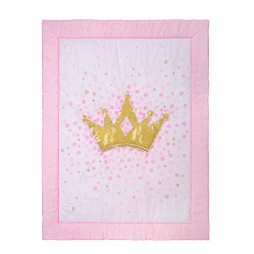 Sammy & Lou Tiara Princess 4-Piece Baby Nursery Crib Bedding Set, Includes Quilt, Fitted Crib Sheet, Crib Skirt, And Plush Toy #TOP2