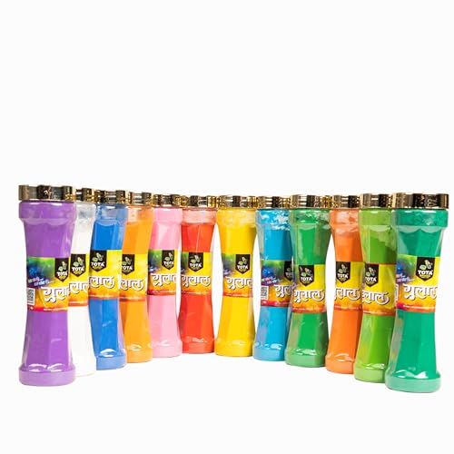 Tota Gulal Tower Bottle 125g - Yellow Natural Multicolour Holi Gulal | Organic Holi Colour Powder | Natural and Herbal Gulal | Rangoli Color Gulal Powder Yellow (Pack of 1)