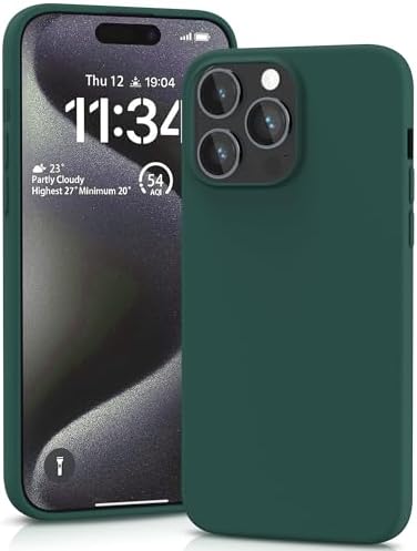 YATWIN Silicone Case for iPhone 13 mini, Soft-Touch, Shockproof, DustProof, Antiskid Full Body Armour Phone Cover for Apple iPhone 13 mini - Dark Green