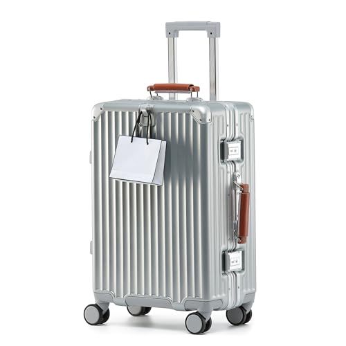 26-Inch Hardside Spinner Luggage with TSA Locks, Silver