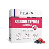 Impulse Nutrition - Boisson isotonique d’effort fruits rouges avec 3 glucides, électrolytes, BCAA - Énergie, Hydratation, Récupération - Pour les Longues distances - 10 sachets - Fabriqué en France