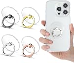 Porte-dents transparent, 4Pcs Support de support de téléphone cellulaire Kickstand, Grip universel 360 Kickerstand pour la rotation