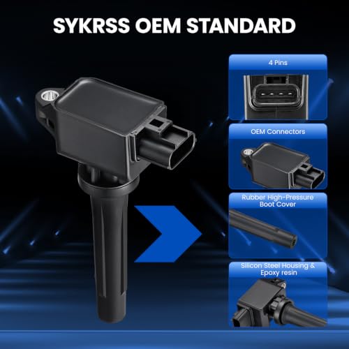 Image of 4-Pack Ignition Coil UF656 Compatible with Mazda 3 Sport 6 CX-3 CX-5 CX-9 MX-5 Miata L4 Replacement for PE2018100 UF-656 UF805 5C1894 GN10625 PE0118100 UF656T C857