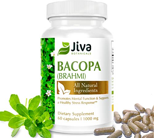 Bacopa Monnieri Capsules Brahmi Advanced Bacopa Extract and Bacopa Powder Formula. Supports Memory and Stress Management. by Jiva Botanicals