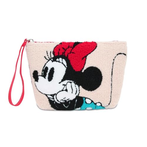 Neceser de viagem de Minnie - Bordeaux - Grande capacidade de armazenamento - fecho de correr - estampado de laço de Minnie - produto original