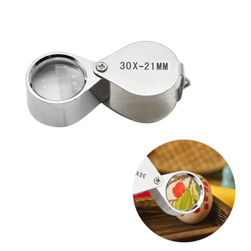 YANYULI 拡大鏡 ルーペ 虫眼鏡 30倍 折り畳み式 回転収納 携帯便利 小型 手持ちルーペ 昆虫・植物観察 地図 雑誌 新聞 読書用 宝石鑑定 作業用