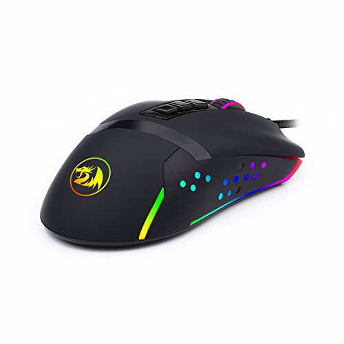 Redragon M712 Wired Gaming Mouse RGB LED Backlit MMO, 9 Button Ambidextrous Macro Programmable Computer Mice, Octopus, 10000 DPI for Windows PC Gamer (Wired RGB Backlit) - Thumbnail 2