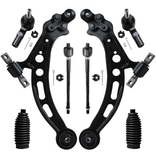 Image of Detroit Axle - 8pc Front End Kit for 92-01 Toyota Camry Lexus ES300, 95-97 Avalon, Lower Control Arms Tie Rods Boots 1992 1993 1994 1995 1996 1997 1998 1999 2000 2001 Replacement