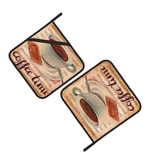 Pot-Holders-for-KitchenCoffee-Theme-Coffee-TimeHeat-Resistant-Potholder-Non-Slip-Heat-Pad-2-PCSOven-Mitts-Potholders-for-Daily-Kitchen-BakingCookingRestaurant-8-Inch Pot Holders for KitchenCoffee Theme Coffee TimeHeat Resistant Potholder Non Slip Heat Pad 2 PCSOven Mitts Potholders for Daily Kitchen BakingCookingRestaurant 8 Inch
