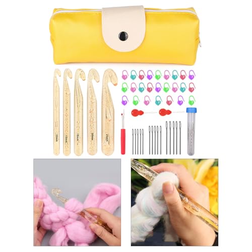 Crochets ergonomiques haut de gamme pour débutants : lot de 100 avec grand chas