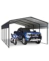 GarveeLife 13.3x20FT Metal Carport, Steel Heavy Duty Carport All-Weather with Galvanized Steel Roof & Heavy-Duty Anchor Rods for Pickup Trucks, Boats and Tractors