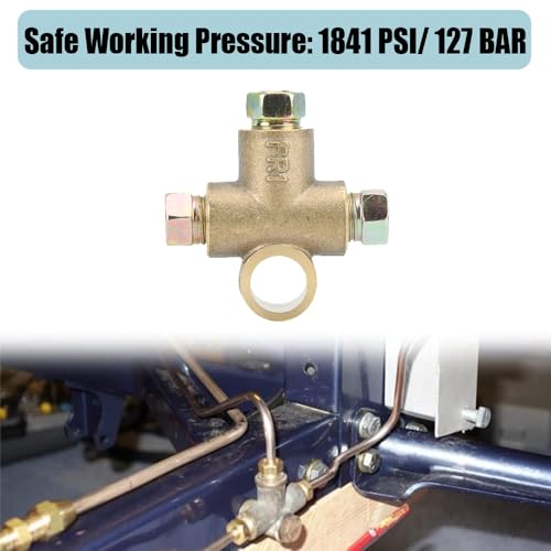 Uadme Bremsleitung T Stück, 3 Wege Bremsleitung T Schlauchverbinder aus Legierung, Bremsölschlauch Adapter, mit 3 Männlichen Muttern Short Union, für M10 3/16 Zoll Rohr 10mm