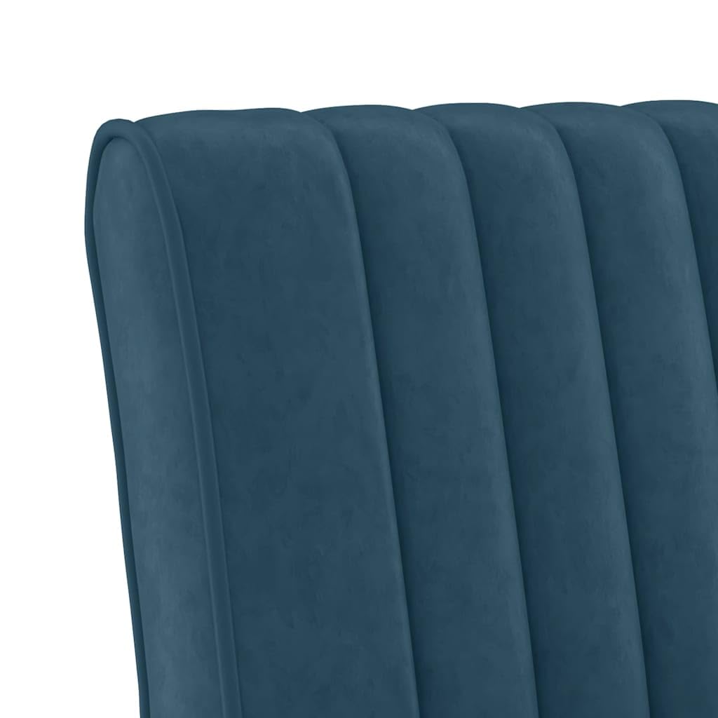 vidaXL Fauteuil sans accoudoirs Bleu Velours