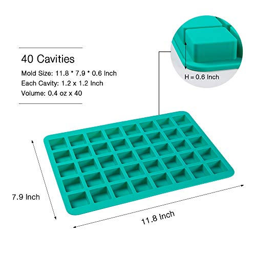 image for Webake Candy Molds Silicone Chocolate Molds 40-Cavity Square Baking Mo