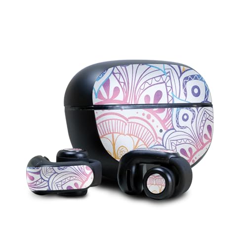 Image of Glossy Glitter Skin Compatible with Bose Ultra Open Earbuds - Vibrant Mandala - Premium 3M Vinyl Protective Wrap Decal Cover - Easy to Apply | Crafted in The USA by MightySkins