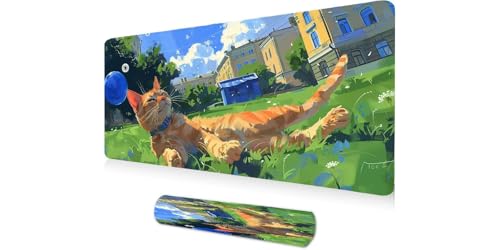 Grand tapis souris La cabane du Chat Mouse Pad Gamer idée cadeau