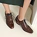 Kekonaca Women's Oxfords Brogues Lace Up Wingtip Vintage Chunky Block Stacked Heel Business Formal Square Toe Derby Party Fashion Casual Classic Dress Shoes(Brown, US Size 13)