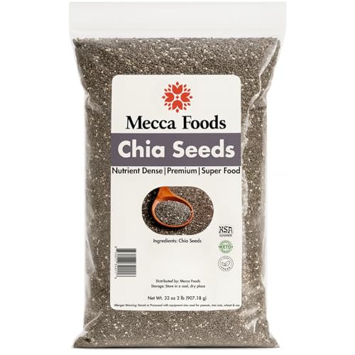 Chia Seeds 2 Lb (32oz) – Premium Raw Whole Black Chia in Resealab...