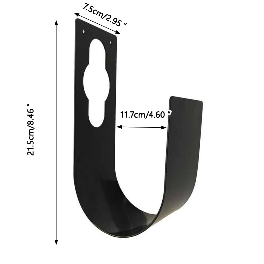 SEIWEI Wall Mount Garden Hose HolderHose Hanger Fit to 25FT 50FT 75FT 100FT Water Hose Heavy Duty Metal Hose Hanger Rust-Free Hose Storage Black