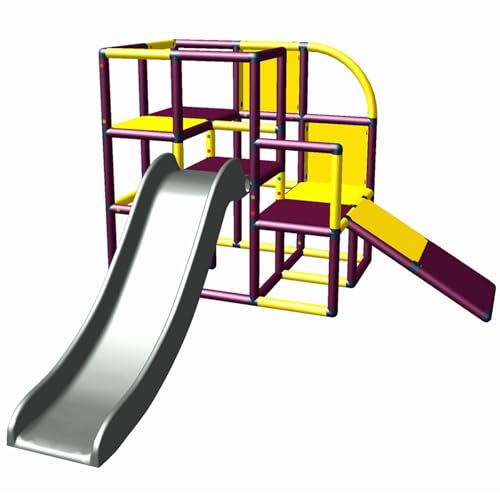 Move and stic Torre de escalada IRIS con tobogán y oblicuo para niños pequeños, color amarillo magenta 6476