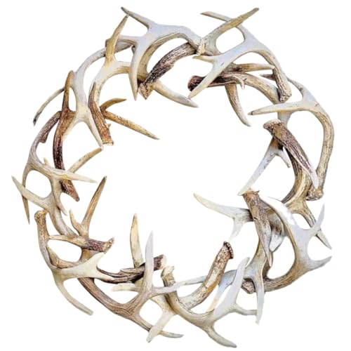 DIYEAH Ghirlanda Natalizia Per Porta D'Ingresso Ghirlanda Decorativa In Resina Con Corna Di Cervo Decorazione Murale Natalizia Multicolore Da 7 87 Pollici Decorazione Rustica Per