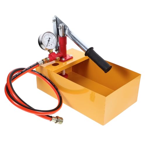 TOPPERFUN 25kg Bomba De Prueba De Presión Bomba Hidrostática Manual De Aluminio Para Agua y Aceites Resistente y Duradera Con Manómetro Grande Para Pruebas Industriales Tuberías
