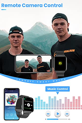 TagoBee-Smartwatch-HombreIP68-Impermeable-con-169-Tactil-Completa-Reloj-Inteligente-Hombre-Monitor-de-Sueno-PulsometroOxigeno-de-Sangre-Podometro-24-Modos-Deporte-Compatible-con-iOS-y-Android