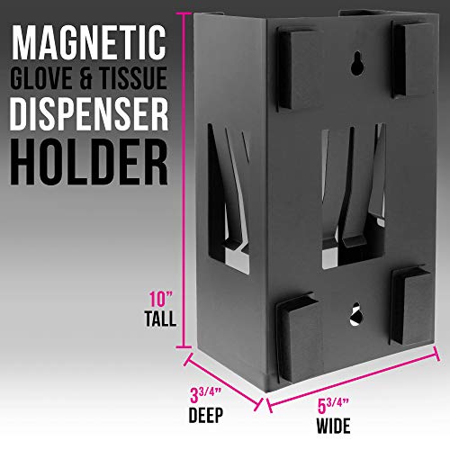 Image of TCP Global Glove Holder for Wall Mount, Glove Dispenser, Tissue Box Holder for Wall Mount, Magnetic Latex Gloves Dispenser