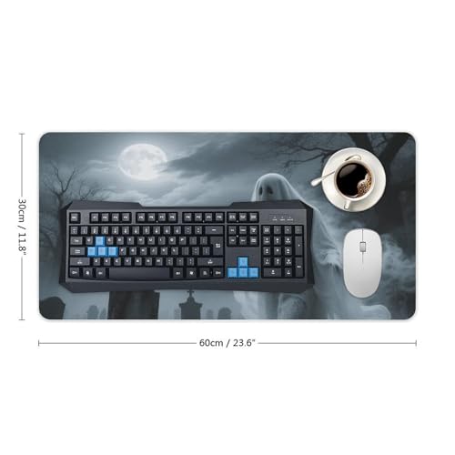 Desk Pad Protector 24x12 Inch Extended Cool Halloween Ghost miniatura 2