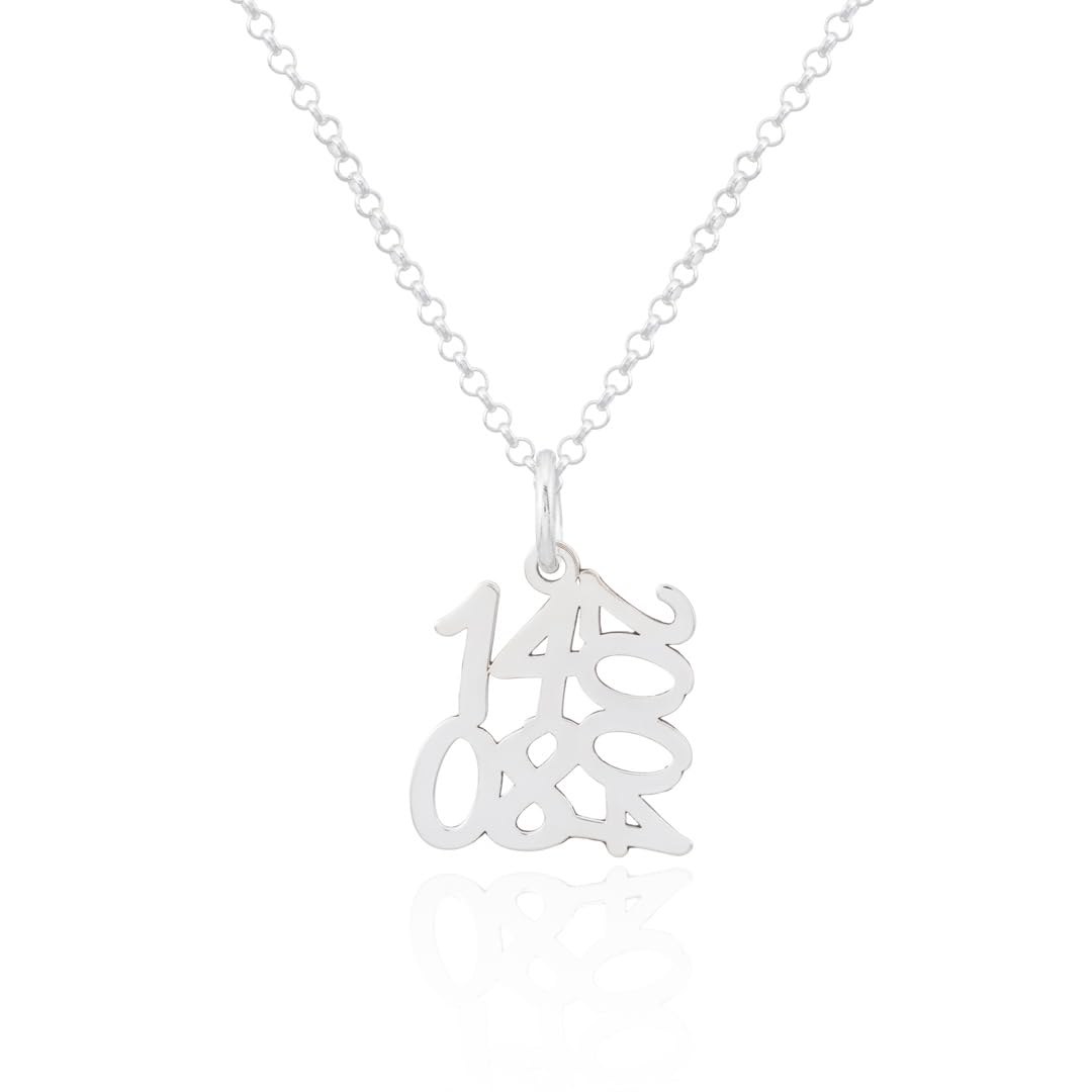 Collar con Fecha de Aniversario Mujer Unisex en Plata de Ley 925 Cadena de 45cm + Alargador. Regalo ideal de San Valentín, para Novia Madre Abuela. Hecho en España. (Collar Fecha Plata)