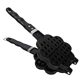Waffeleisen-Pfanne, herzförmiges Waffeleisen Sweetheart Gusseisenpfanne Backwerkzeug für Herdplatte