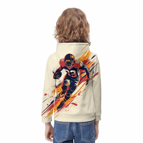 Pull Rugby avec Capuche pour Garçons et Filles de 11 à 13 Ans avec Poche