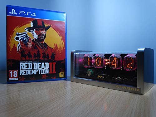 Chronix Vintage Nixie Tube Clock With 4Xin-12 Displays & Alarm & Pink Backlight & Aluminum Case #TOP5