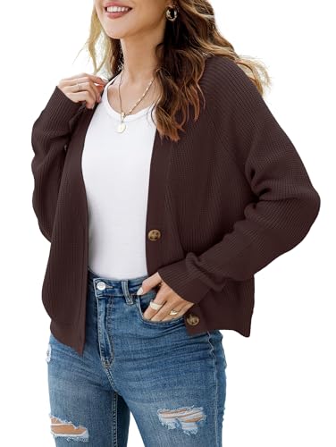 Image of TASAMO Womens Cardigan Sweaters 2026 Fall Cropped Lightweight Sweater
