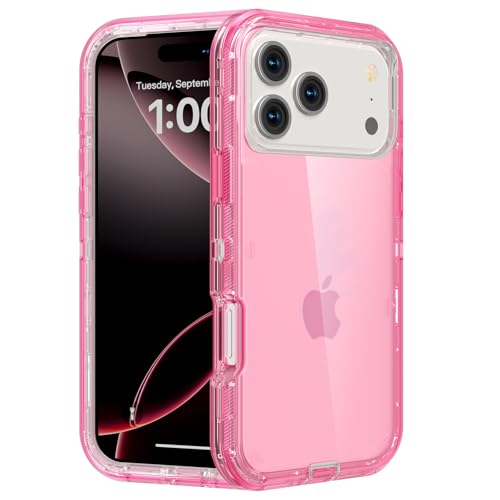 Follaroma for iPhone 17 Pro Max Case, Shockproof, Crystal Pink
