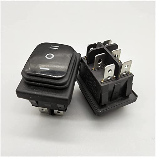 Commutateur à bascule KCD4-203 DPDT 6 broches étanche avec LED verte et rouge