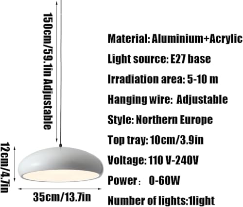 Lámpara de techo de metal duradera E27 para iluminar un comedor oscuro 4