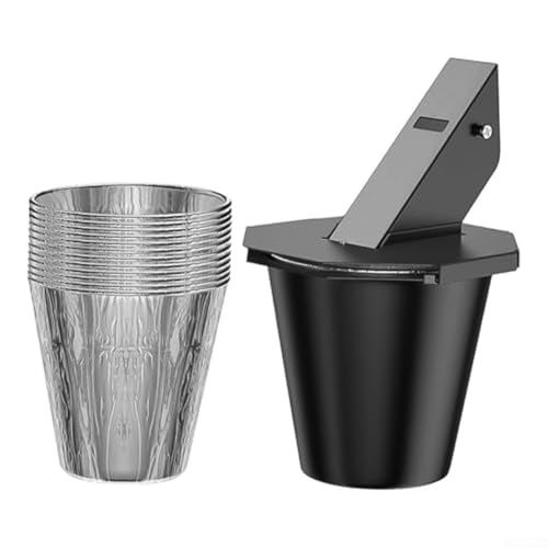 MeevrgR Bandeja de goteo para parrilla al aire libre con construcción de metal resistente a la corrosión y 10 forros de aluminio reemplazables, sistema eficiente de gestión de grasa para parrillas de