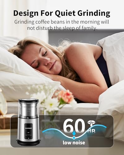 Image of SHARDOR One Touch Coffee Grinder Electric, Spice, Herb, For Coffee Bean Spices and Seeds with 1 Removable Stainless Steel Bowl, Dry Grinder, Silver