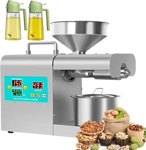 NADYE Máquina automática de prensado de Aceite con Modos de prensado en frío y prensado en Caliente, máquina eléctrica de expulsión de Aceite, para más de 20 Tipos de materias primas