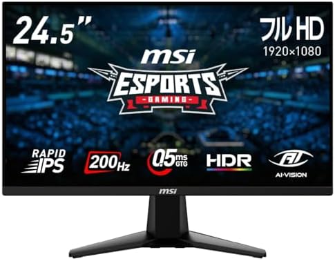（01:30時点） 【Amazon.co.jp限定】 MSI ゲーミングモニター MAG 255F E20 24.5インチ/フルHD/RAPID IPSパネル/200Hz/0.5ms(GTG)/Adaptive-Sync/HDR/HDMI 2.0b/DP1.2a/VESA100/メーカー3年保証