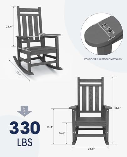 Kingyes Hdpe Outdoor Rocking Chair thumb #1